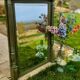 Miroir vert olive ancien