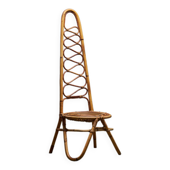 Chaise à Dossier Haut en Bambou par Pierantonio Bonacina pour Bonacina, 1960s