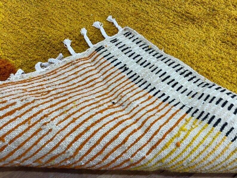 Traditional coloured Beni Ourain Berber rug, size 140 x 260 cm.