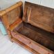 Antique wooden chest bench
