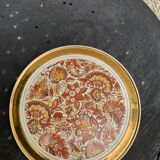 Faience trivet, cashmere pattern centerpiece, vintage 1960, stamp B france