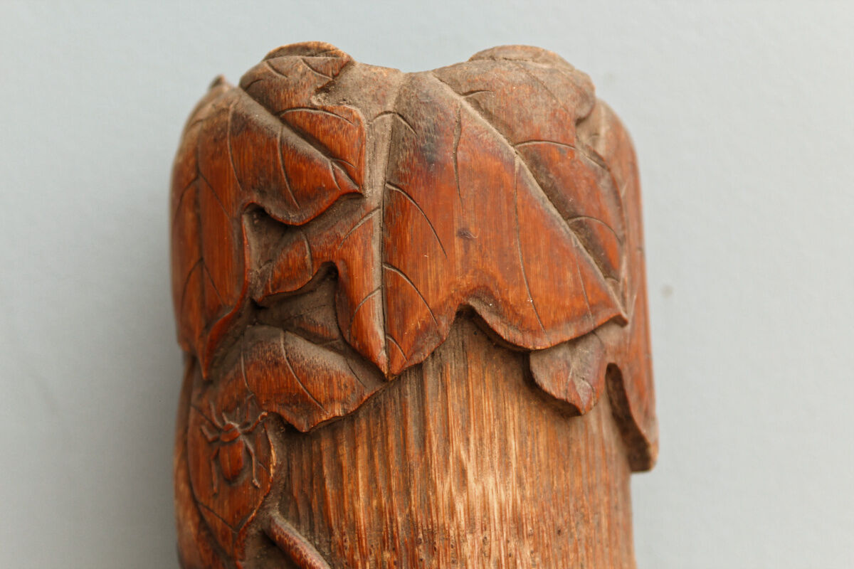 Carved bamboo vase, Japan