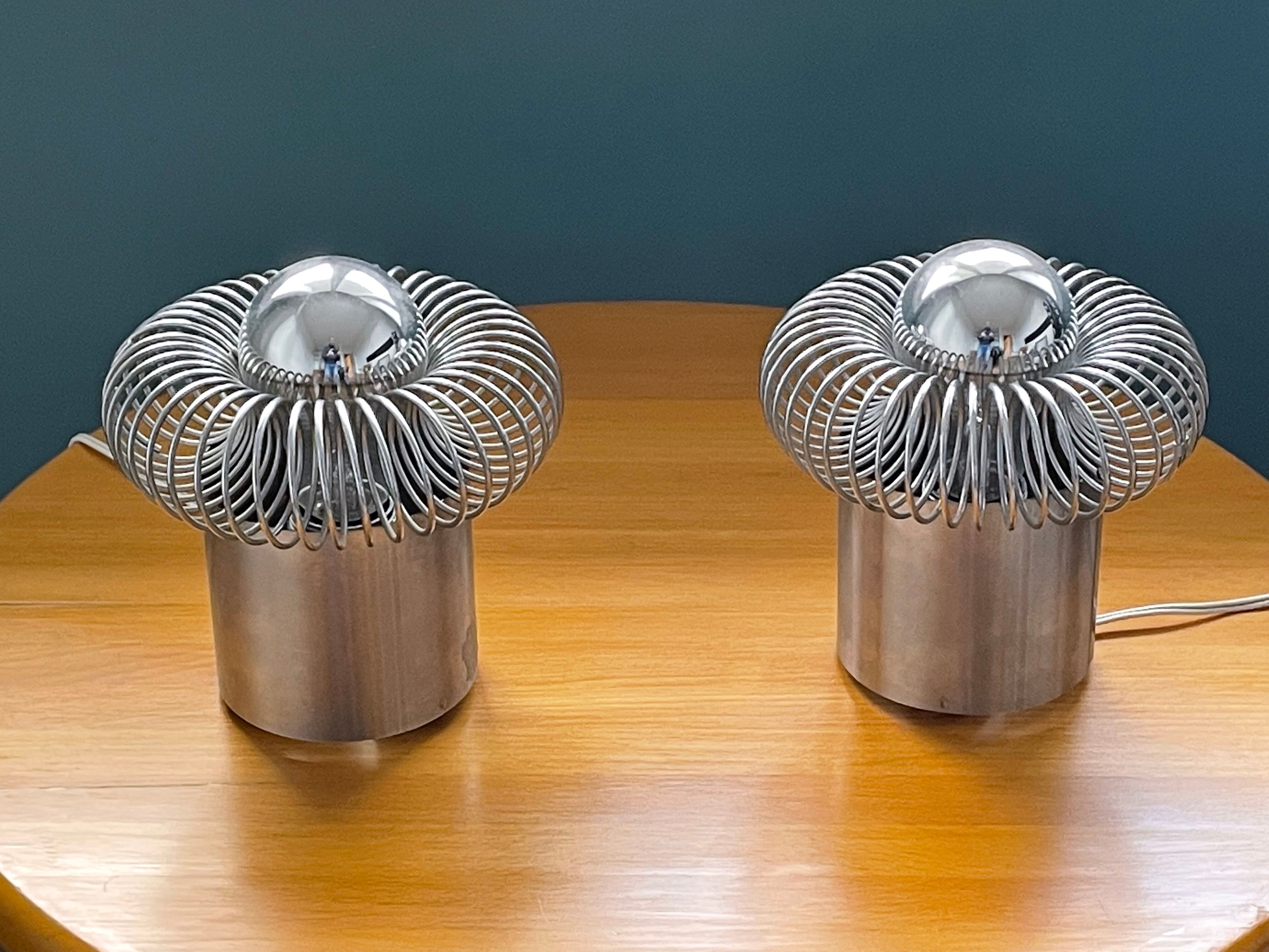 Pair of spring lamps by Andrea Lazzari