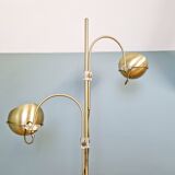 Eyeball double arc floor lamp in brass, GEPO (Netherlands), 1970s