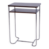 Bauhaus Czech Side Table in Walnut and Chrome from Mücke Melder, 1930s