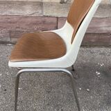 Suite of 4 chairs Design of Showroom Allibert 1970 Vintage faux metal and plastic shell