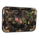 Large English tray painted with flowers and fruits.