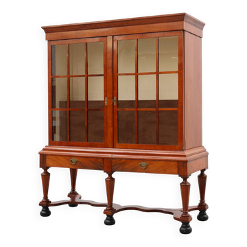 Antique William IV Style Walnut Display Cabinet, UK, 18th Century