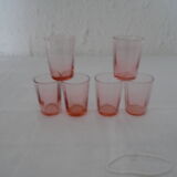 6 small glasses old pink verrine alcohol
