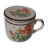 Tasse a thé avec filtre et couvercle vintage 1980