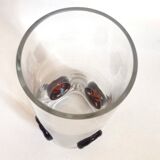 Crystal vase inlaid with button 1970s Height 25 cm
