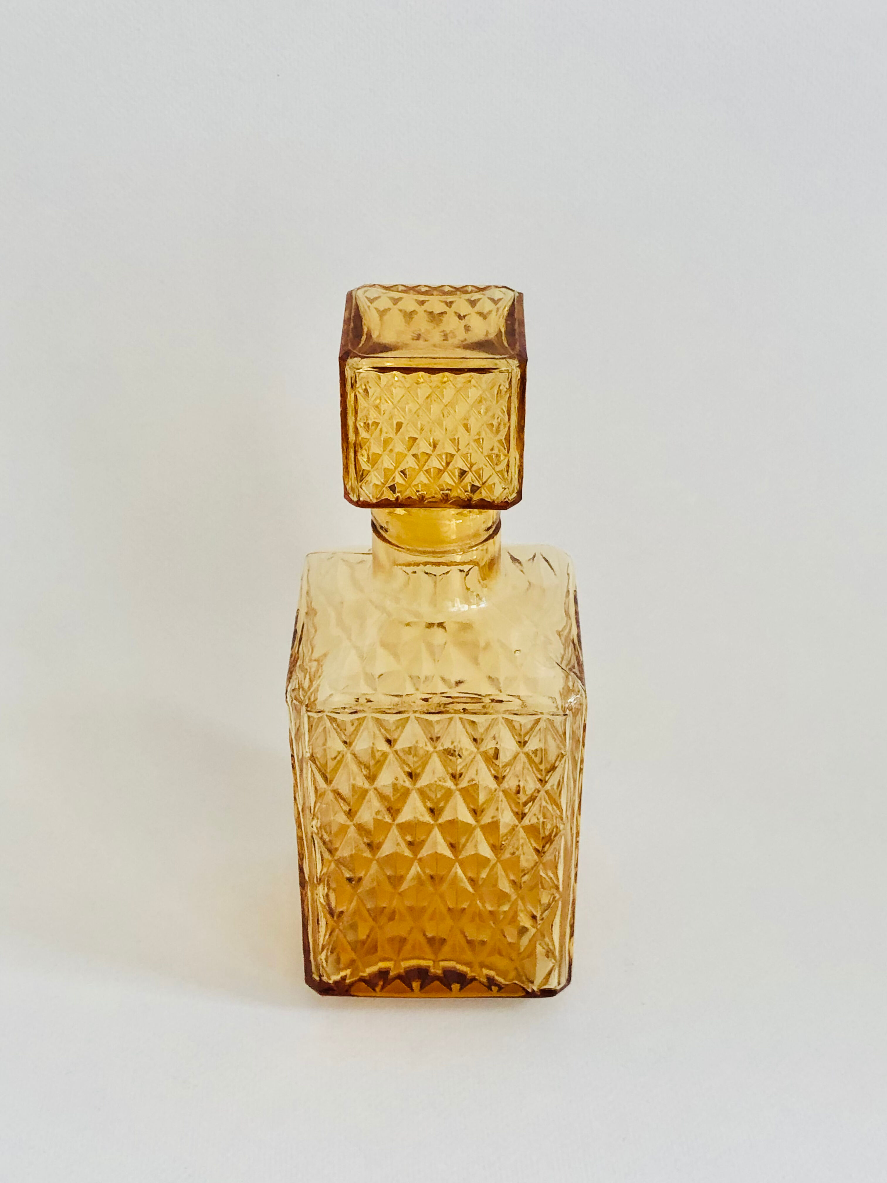 Vintage smoked glass whiskey decanter