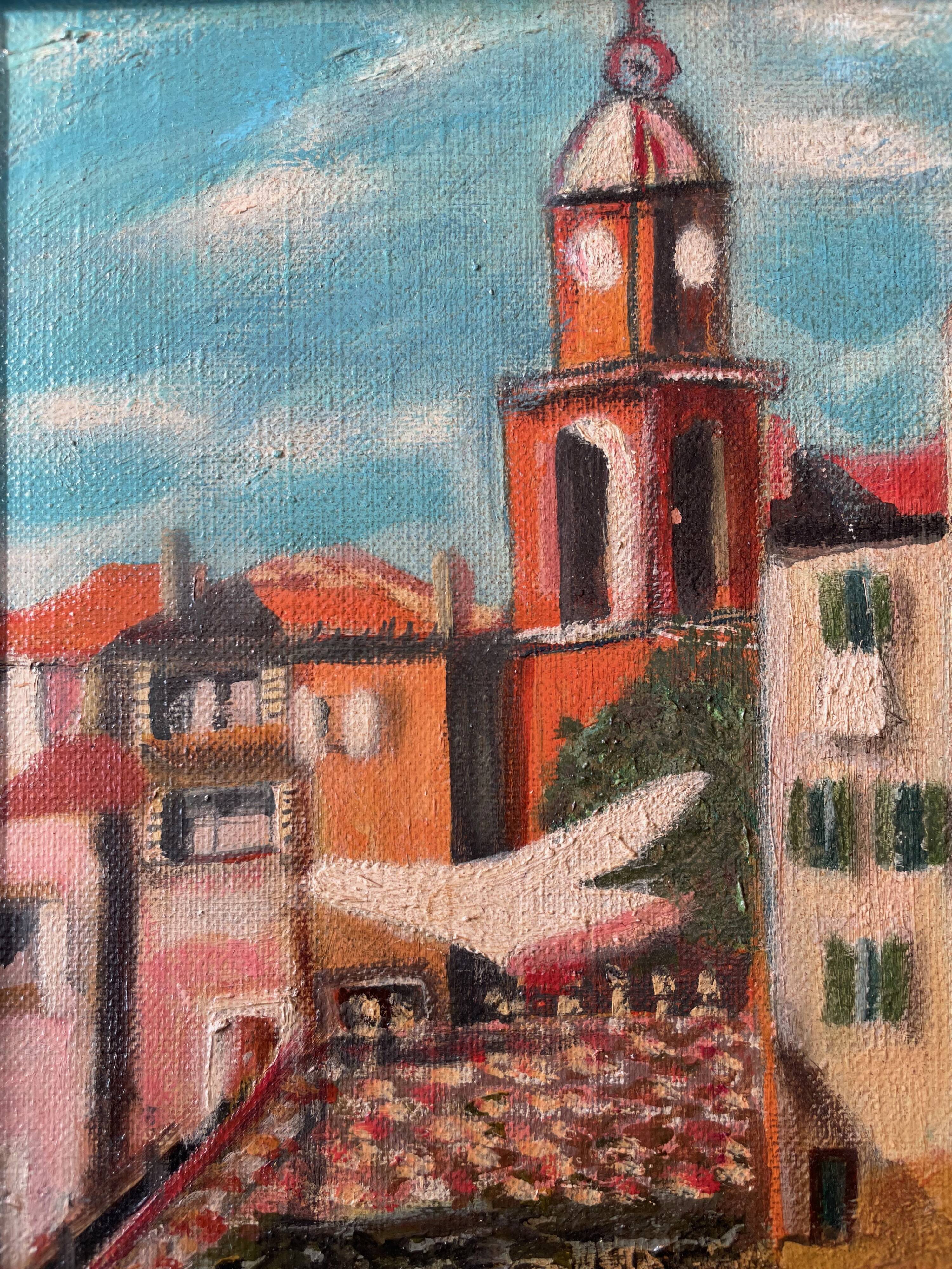 Modern painting Saint Tropez, the Ponche XXth