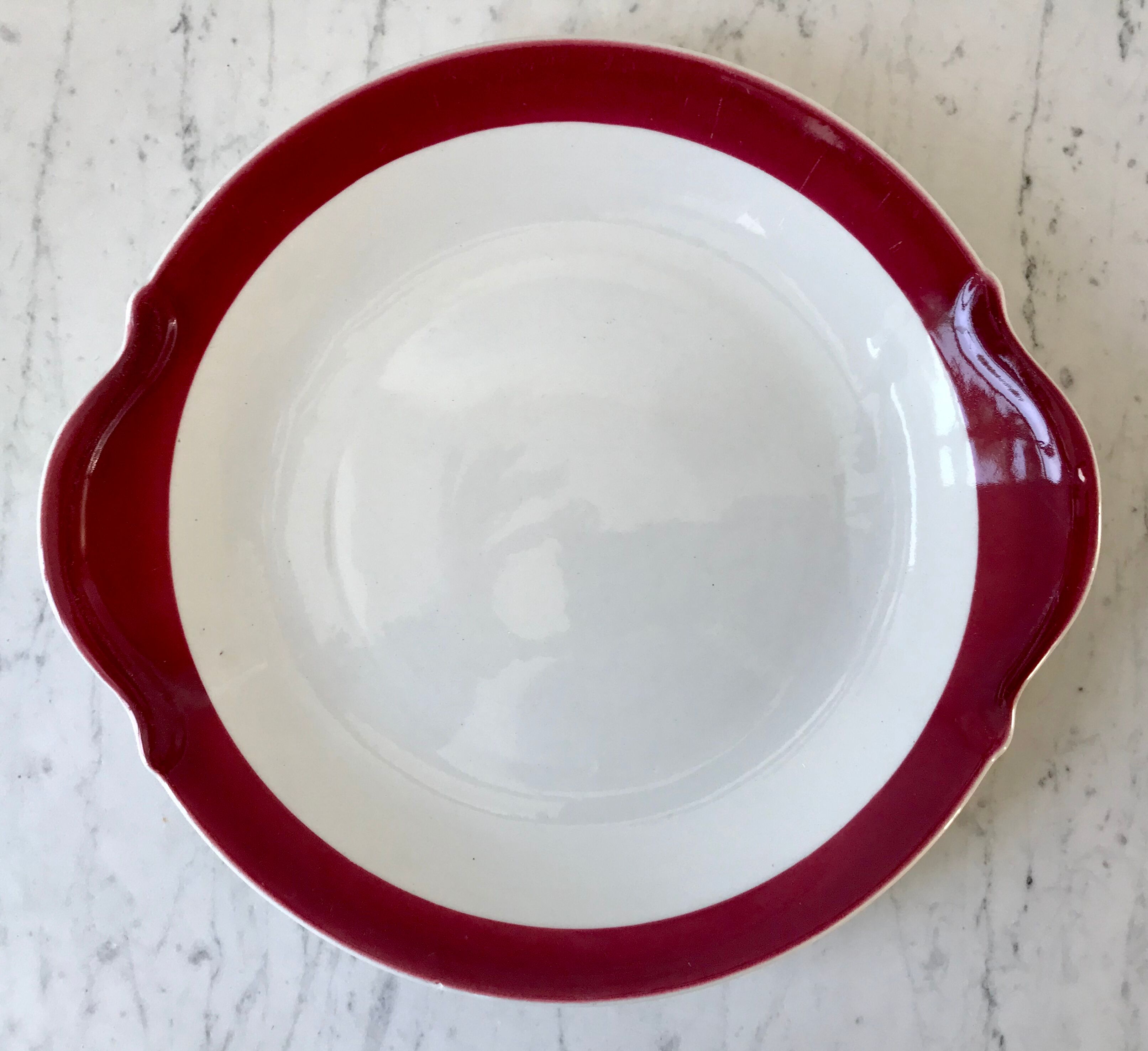 Cake dish / pie Badonviller burgundy 50s