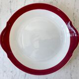 Cake dish / pie Badonviller burgundy 50s