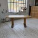 Brutalist pine oval table