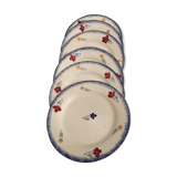 Lot 6 plates for earthenware dessert Sarreguemines
