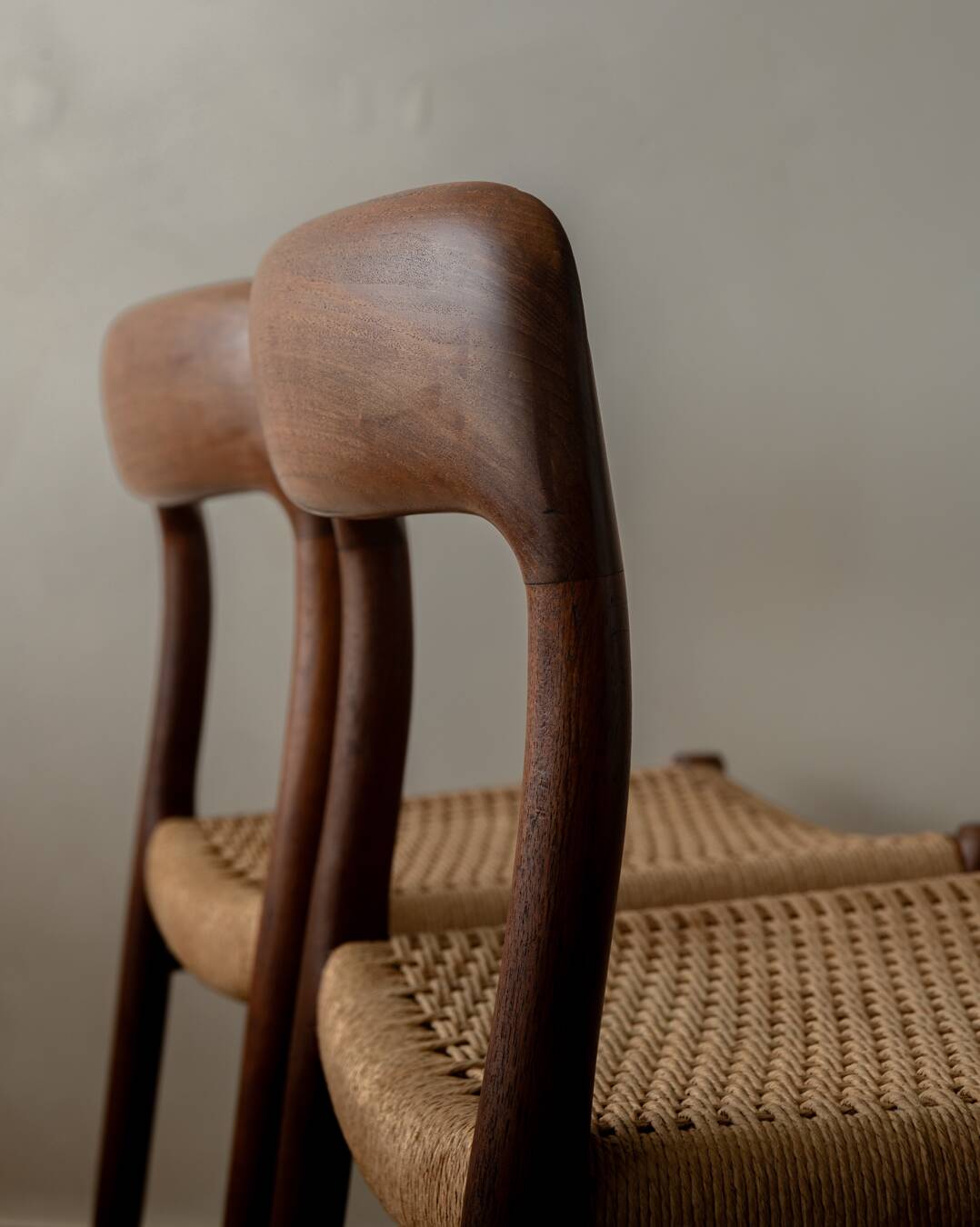 Vintage Danish Teak Dining Chairs Model 75 Niels O. Møller 1950s Set of 4