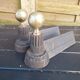 Small Napoleon III cast iron and brass andirons