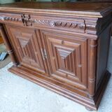 Low cabinet two doors two drawers Henry II style