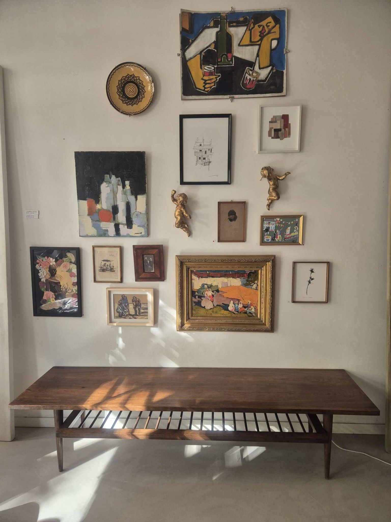 Rare et longue table basse vintage, vers 1960