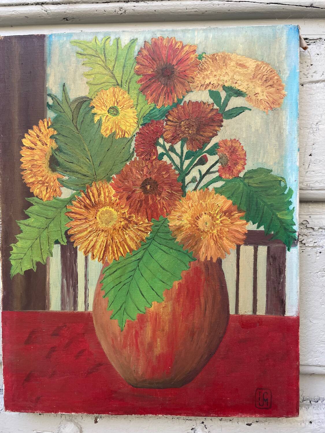 Peinture florale naïve