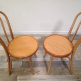 Pair of curved wooden bistro chairs