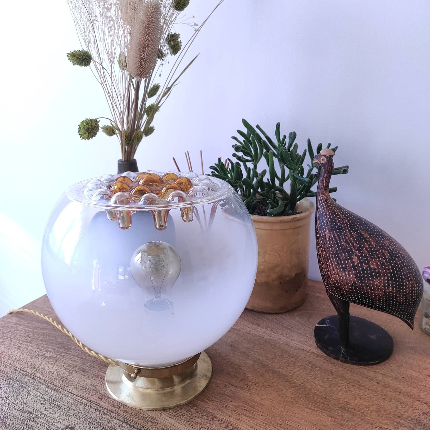 Table lamp, Murano glass globe
