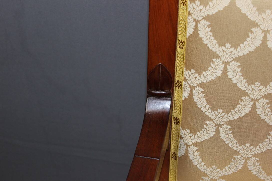 Empire Swan Neck Armchair in Mahogany, Early 19th Century