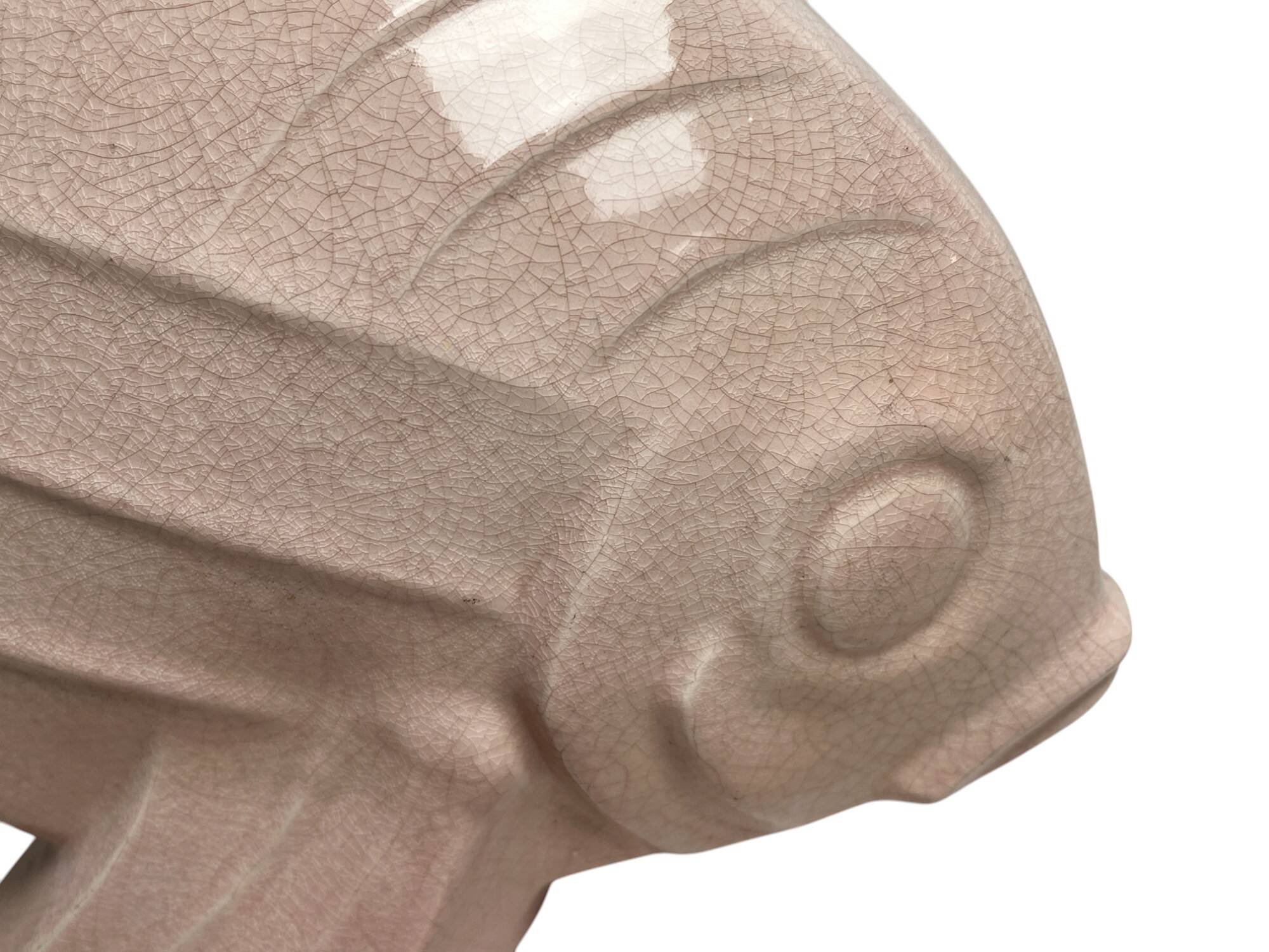 Le jan, large art deco cracked earthenware fish circa 1930