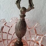 Fruit petits-fours set with two old pink corolla bowls, 19th century frame