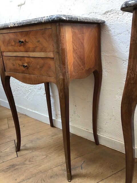 Louis XV-style bedside pair