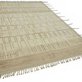 Handmade Turkish One of a Kind 202 cm x 307 cm Beige Wool Carpet