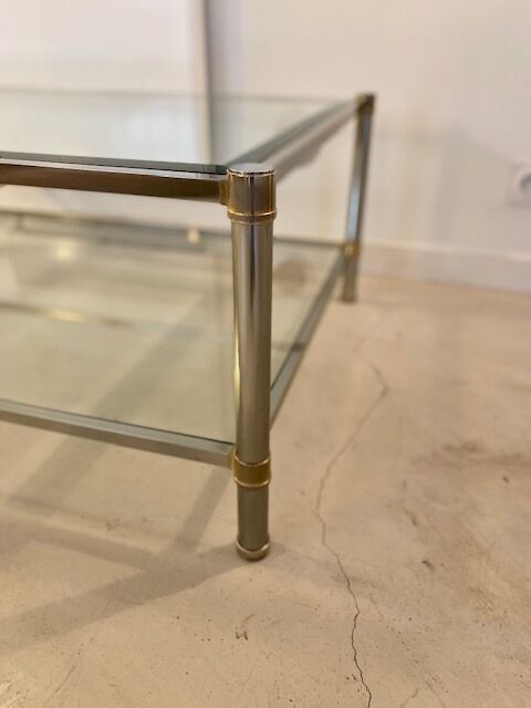 Double glass top coffee table