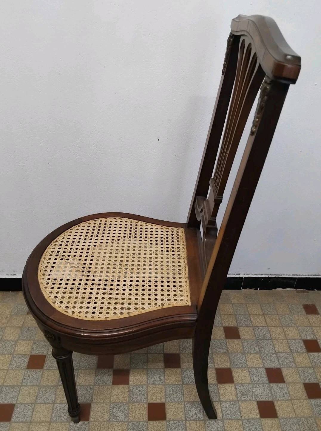 Antique Louis XVI Style Chair with Caned Seat