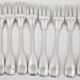 Sfam model Filet, 12 long cake forks, 16 cm, in silver-plated metal.