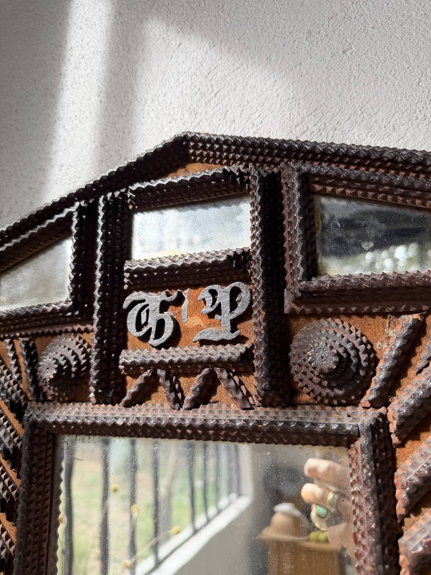 Tramp Art Mirror 1903