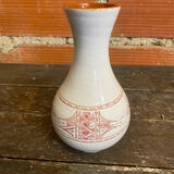 Old vase for sale white ceramic engraved rose vintage #d674