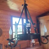 chandelier - wrought iron ceiling light - medieval style