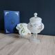 Vintage opaline glass footed bonbonnière