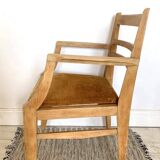 Art Deco armchair with mustard velvet seat