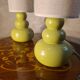 paire lampe de chevet ceram pomme 39x12 elec remis a neuf et abat jour styl