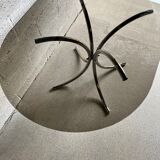 Oval table in smoked glass and chrome steel