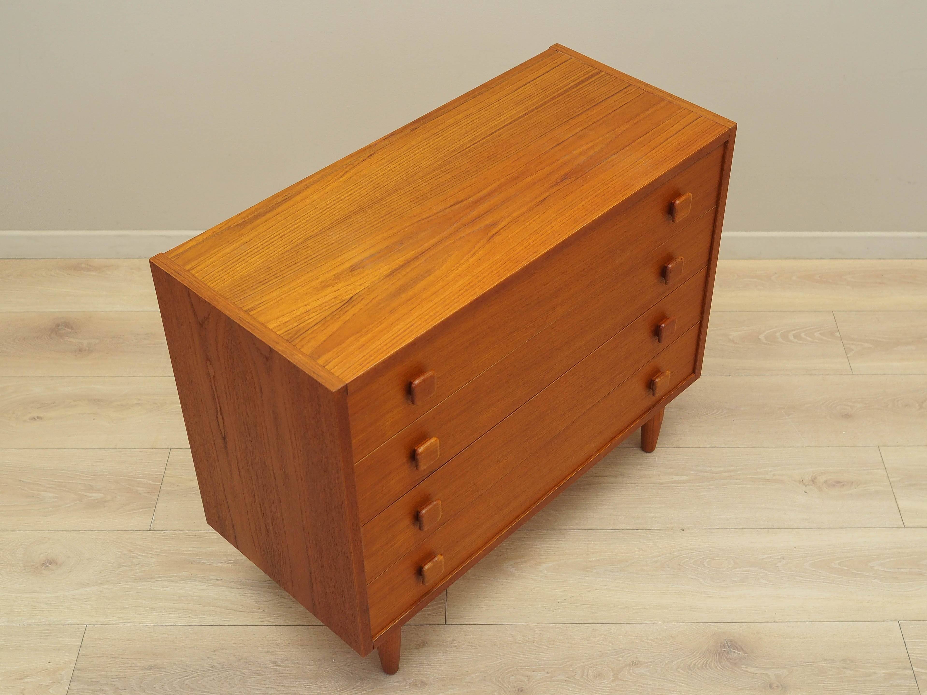 Teak chest of drawers, Danish design, 1970s, production: Denmark