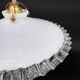 Vintage white opaline pendant light with scalloped edge – raffia and silk cable