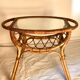 Table basse en rotin verre vintage