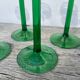 7 green glass stemmed glasses