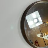 Vintage Italian wood round wall mirror from 50s