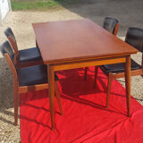 Scandinavian table in teak, built-in extensions, 1960