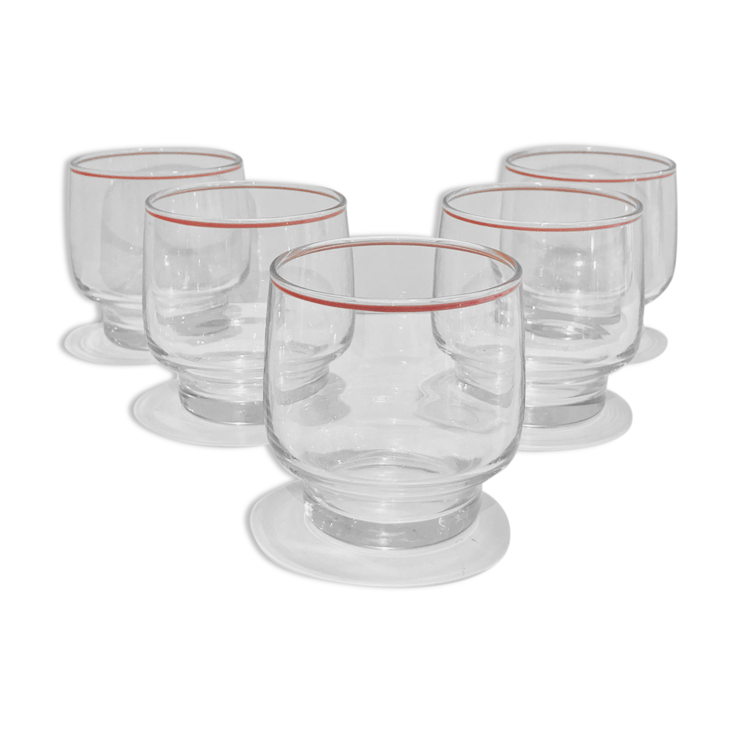 5 verres de cantine en verre